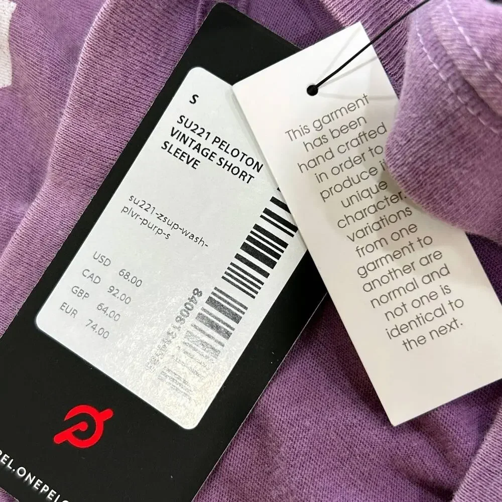 Peloton Short Sleeve Purple Vintage Cotton T-shirt Make Your Mark Small NWT - Picture 8 of 8